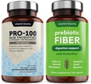 Vitamiini Bounty Pro-100 Probiootit & Prebiootit Kuitu Bundle: Ultimate Gut Health Tuki 13 kanta, 100 miljardia PMY, Sinkki & C-vitamiini, Viivästynyt Release Kapselit - 90 kapselia