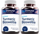 Turmeric Supplement 65% Boswellia Serrata Extract Black Pepper Bioperine - Inulin - Turmeric Curcumin 95% uute terveille tulehdusvaste ja Gut Health - 60 kapselia - 2 pakkaus