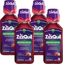 ZzzQuil, Nighttime Sleep Aid Liquid, 50 mg Difenhydramiini HCl, nro.1 Unilääkemerkki, Calling Vanilla Cherry Flavor, Non-Habit Forming, 12 FL OZ (pakkaus 4)