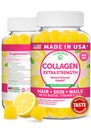 Lunakai USA Made Collagen Peptides Gummies - 200mg Ei-GMO Anti-aging Formula Biotin, Sinkki, C-vitamiinit hiukset, iho ja kynnet, 60ct