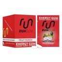 Run GUM Fruits Punch Energy Purukumi 50 mg kofeiini Tauriini & B-vitamins Per pala, 24 kappaletta (pakkaus 12) Sokeriton, nolla kaloria, ei aspartaami, ja Gluteeniton, 1 ea