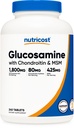 Nutrisocost Glukosamiini 1800mg, jossa Chondroitin & MSM, 240 tablettia, 120 tarjoilua - ei-GMO, gluteeniton