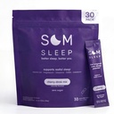 Som Sleep, Rauhallinen unilääke Powder Drink Mix, 3 mg Melatoniini, magnesium, B6-vitamiini, L-Theanine & GABA Vegaani, nollasokeri, Keto Friendly Kirsikka, 30- pakkaus