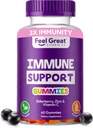 Tunne suuri immuniteetti tuki Gummies kanssa Elderberry, Sinkki ja C-vitamiinin Sambucus Nigra täydentää ... 60 Gummies