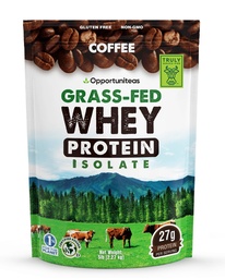 Opportuniteas Grass Fed Coffee Whey Protein Isolate Powder - 27g Protein Powder ilman keinotekoisia makeuttajia, 60mg kofeiini, Hormonittomia lehmiä - 5lb