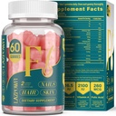 Biotin Gummies - hiukset iho ja kynnet vitamiinit miesten ja naisten, vegaaninen B7-vitamiini, tukee hiusten kasvua ja vahvempia kynsiä,30 päivän tarjonta - Vadelma-60 Count