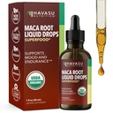 Organic Maca Root Liquid Drops - tukee hormonitasapainoa, mieliala, ja energia naisilla ja miehillä - Lepidium Meyenii tukemaan suorituskykyä ja elinvoimaa - ei-GMO, Vegaani, makuton - 60 tarjoilua