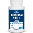 Liposomal NAD+ 500 mg + Trans- Resveratrol 300 mg, Superior Absorptio True NAD Supplement Efficient for Cellular Energy Metabolia & DNA Repair, 60 Softgels