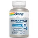 SOLARAY Multidophilus 12 Kanta Probiootti 20 miljardia PMY, Probiootit Ruoansulatus- ja suolistoterveyden tuki, Prebiootti inuliini, No Dairy, 50 Serv, 100 VegCaps