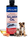 Life Line Wild Alaskan Salmon Oil Omega-3 täydentää koirille ja kissoille DHA & EPA terve iho, takki, aivot & sydän 26 oz
