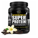 Fortifeye Super Uusi-Seelanti Grass Fed Whey Protein Vanilla Flavor, 40 Tarjoilua, 2 pakkaus - Ei-syntynyt Organic Grass Fed Whey Protein Powder for Treenout, Sports Nutrition & Parantaa Immuunijärjestelmä