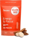 NeuroGum Energy & Focus Gum (Cinnamon, 90 Pieces) ... 40 mg Natural Coffeine + L-Theanine + B12 & B6-vitamiini + Xylitoli...