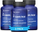 Geronova Research Bio-Enhanced R-lipoiinihappo, 115 mg kapselit - 12 kuukauden toimitus - vakaa R Alpha Lipoic Acid with Enhanced Imeytyminen - R Lipoic Acid Supplement - 360