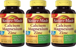 Luonto Valmistettu Kalsium, Magnesiumoksidi, Sinkki D3-vitamiinilla auttaa tukemaan Bone Strength, Tabletit, 300