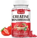 Kreatiini Monohydraatti Gummies miesten ja naisten, pureskeltava 3g Creatiini Monohydraatti kanssa B12-vitamiinin lihasten kasvua & Recovery-Vegan, luonnollinen mansikka maku, 90 Gummy