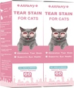 2 Packs Tear Stain täydentää kissa - ehkäistä ja poistaa kissat Kyynel Stains - 60ML Cat Tear Stain Remover Drops silmänterveyteen, immuunijärjestelmä - karpalo, Marshmallow & Vitamiinit - Lohi