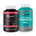 Qunol CoQ10 100 mg Softgels, 3X Better Absorptio 4 kuukauden Supply + 120 Count Magnesium Glycinate Kapselit 420 mg, suuri imeytyminen Magnesium Supplement, 180 Count