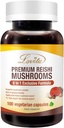 Lovita Mushroom Supplement, 8 in 1 Sieni Complex, Lion.s Mane, Cordyceps CS-4, Reishi Spores, Turkey Tail, Maitake, Natural Energy, Memory Support & Immuuni Tuki. 100 vegaanikapselia