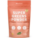 BioSchwartz Greens Powder Super Greens Probiootit, Prebiootit, Dgestive Enzymes & 43 Green Superfoods - klorofylli, Mustikka, Klorella, Spirulana - Makuja hämmästyttävä - 30 Tarjoilut