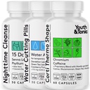 Nuori ja tonic veistää Shred Cleanse Detox 3X laihtuminen pillereitä: ruokahalua Suppressantti, rasvaa polttaja, energia Booster & Nighttime Puhdistus ruokavalion 120 pillereitä