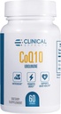 Clinical Effects CoQ10 Supplement - Coenzyme Q10 200mg - 30 päivän toimitus - Ubikinonin antioksidantti täydentää sydämen terveyttä, kognitiivisia toimintoja ja energiatukea - 1 kapseli päivässä - Valmistettu Yhdysvalloissa