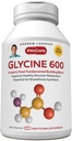 ANDREW LESSMAN Glysiini 600 mg - 180 kapselia - puhdas, yksinkertainen, Aminohappo. Kriittinen rakenteellinen rooli Collagen Kudos. Ei lisäaineita