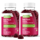 Vitey Beet Root Gummies kanssa Tart Cherry - Beetroot Supplement for Heart Health, Verenpaine Support - Vegaani, Gluteeniton - 120 Count