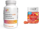 vH essentials Probiootit Prebiootit ja Cranberry Feminine Health Kapselit Bundle kanssa OLLY Probiootti + Prebiootti Gummy Digestive ja Gut Health Chewable Supplement