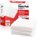 EVERLIT [Extra-Thick] 4'x4' Sterile Sterile Sisustus Pad 12-Ply, 100 pakkaus, yksittäinen kääritty, Ultra Absorbentti suuri ei-Woven Medical Gauzes Sponges for Haavan hoito koti Ensiapupakkaus