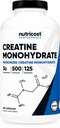 Nutricost Micronized Creatine Monohydraatti 3000 mg 500 kapselia, 125 tarjoilua, 750 mg Creatine Monohydraatti per kapseli