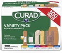 CURAD Assorted Bandages Variety Pack, 300 Count, 6 Tyyliä mukaan lukien antibakteerinen, vedenpitävä, sileä, muovi, raskas Duty & Flex-Fabric, suojaa scrapes, paloja ja paloja, latex-vapaa