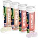 Drinklits Inkivääri-Lime Hydration Electrolytes & Strawberry Immune Support Tablets (4) Tube Combo Pack 