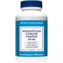 Vitamiini Shoppe Magnesium Citrate Complex 160MG, Mineraali täydentää, joka tukee luut, hampaiden ja energian tuotanto (300 kapselia)