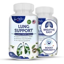 Keuhkotuki Ravintolisät Kasviperäisten hengitystuki 10 Aktiivisia ainesosia Original Formula for Lung Health Lung Cleanse Formula Supplement for Bronchial System 60 Kapselit Non GMO
