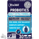Extra Strength Probiootti Ruoansulatuselimistölle ja immuunituelle, 60 miljardia PMY & 15 kanta, Gut Health Probiootit miehille ja naisille tukee satunnaista ummetusta, ripulia, kaasua ja turvotusta, 30CT