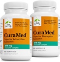 Terry Luonnollisesti CuraMed 375mg - Antioksidantti täydentää aivojen ja immuuniterveyden tukea - Ravintolisä Curcumin & Turmeric Essential Oil - Herbal Liver Support - 60 Softgels (paketti 2)