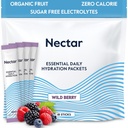 Nectar Hydration Packets - Elektrolyytit Powder Packets - Ei sokeria tai kaloreita - Organic Fruit Liquid Daily IV Hydrate Packets for Dehydration Relief and Rapid Rehydration (Berry 18 Pack)