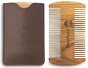 Striking Viking Sandalwood Beard Comb & Case - Taskukokoinen grooming Tool Fine & Coarse Hampaat, täydellinen käyttöön Balms & Oils