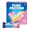Puhdasta proteiinipatukoita, runsaasti proteiinia, ravitsevia välipaloja energian, vähäsokerin, gluteeniton, syntymäpäiväkakku, 1.76 oz, 12 kpl pakkaus (Pakkaus toukokuussa vary)