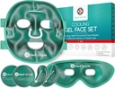 Medi Grade Cooling Ice Face Mask ja jäähdytys silmänmaski Puffy Eyes & Migreeni Relief - Itsehoito Face Ice Pack ChillGel Face Ice Mask Technology - Jäähdytys naamarit, silmät ja pussi