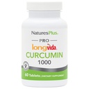 NaturesPlus PRO Longvida Curcumin 1000 mg - 60 tablettia - edistää terveellistä vapaata radikaalisuojaa - ei-muuntogeenisiä organismeja, vegaanisia ja gluteenittomia - 60 tarjoilua