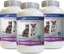 Kissat Bad Breath Home Remedy - PROBIOTICS Lemmikkieläimet - Koirat Kissat - Huono kaasu ja hengitys herkut - Advanced Immuuni Boost - kissa Ruoansulatus - 3 pulloa (180 Hedelmöitystä)