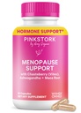 Pink Stork Vaihdevuodet Tuki naisille - Hot Flash, Mieliala, Uni, Paino, Kortisoli & Hormonaalitasapaino - Vegaani, Estrogeenivapaa perimenopaussi Relief - Ashwagandha, Maca - 60 kapselia