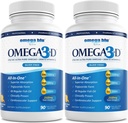 Triple Strength Pharmaceutical Grade Fish Oil 2750mg - D3-vitamiini 50mcg - 1500mg EPA - 680mg DHA - Sydän - Kolesteroli - LDL - HDL - Ei Burps tai Heathburn - korkea pitoisuus - 90 tarjoilut