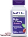 Natrol Beauty Biotin 5000 mcg, terveellisten hiusten, ihon, kynsien ja energian aineenvaihdunta, 90 mansikka-Flavored nopeasti liuottavat tabletit, 90 päivän toimitus