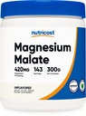 Nutricost Magnesiummalaattijauhe (300 g) - 420 mg magnesiumia per serving - ei-GMO, Gluteeniton