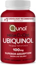 Qunol Ubiquinol CoQ10 100mg Softgels, Mega Ubiquinol 100mg - Superior Imeytyminen - Aktiivinen muoto Coenzyme Q10 sydämen terveyden ja terveen verenpainetasot - 2 kuukauden tarjonta - 60
