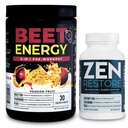 Nutrologia Beet Natural O2, Pre Treout Powder, Energy, Endurance & Typpioksidi Booster kanssa Beet Powder, Passion Fruit Flavor (30 tarjoilua) Zen Natural Magnesium Supplement (30 tarjoilua)