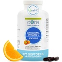 Liposomaalinen C-vitamiini 1000 mg Core Med Science, 270 Softgels - ei-GMO luonnollinen liposomaalinen C-vitamiini täydentää, joka edistää tervettä ihoa - immuunijärjestelmän Booster aikuisille, tukee Collagen Formation