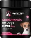 Terve Bite 12 in 1 Multivitamiini koirille - ihon ja turkin täydentää, immuuni tuki, lemmikki-vitamiinit, kalsium koirille Valmistettu USA - 120 Count